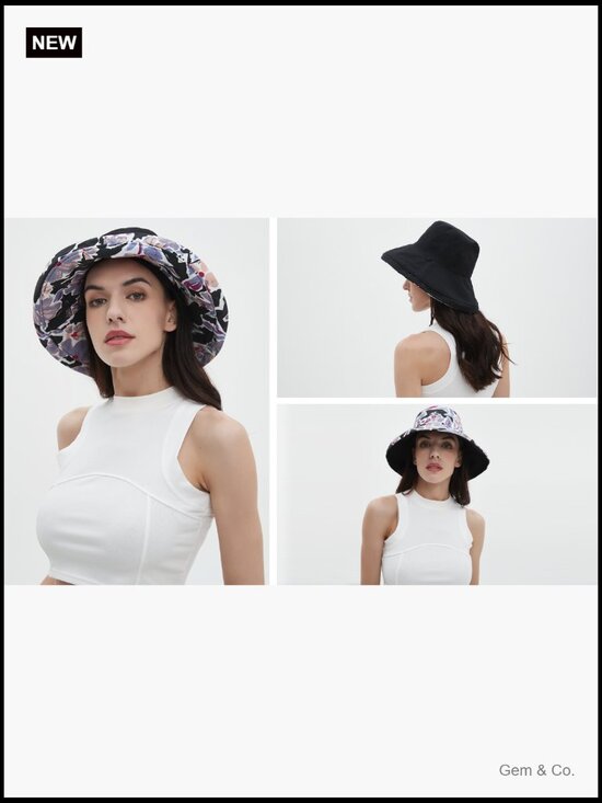 100% Cotton Wide Brim Sun Hat UPF 50+ Packable Bucket Hat Travel Beach Gardening